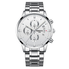 NIBOSI Fashion Stainless Steel Watches Men Waterproof