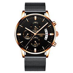 NIBOSI Fashion Stainless Steel Watches Men Waterproof