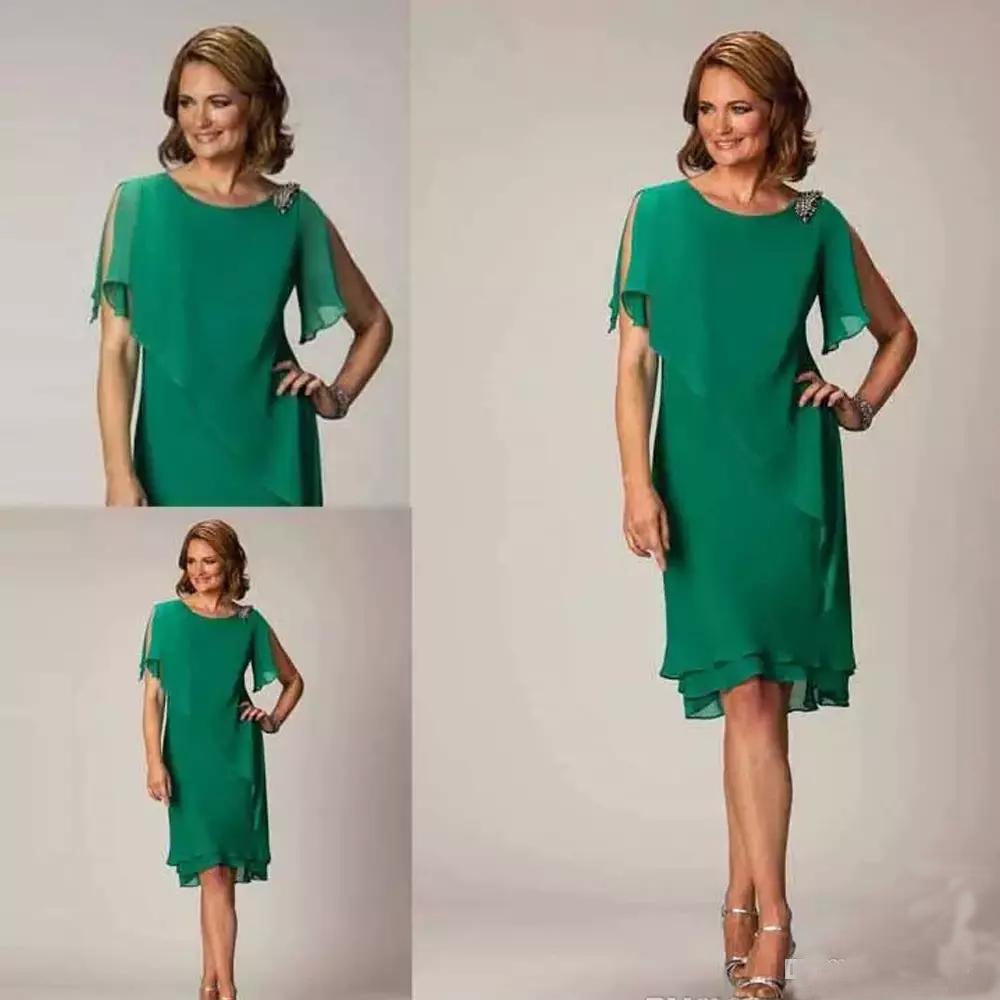 Simple Green Knee Length Mother