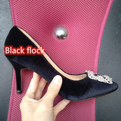 Black Satin Cloth Rhinestones High