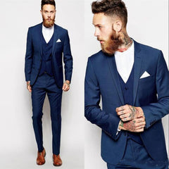 Latest Coat Pant Designs Beige Men Suit Prom Tuxedo Slim